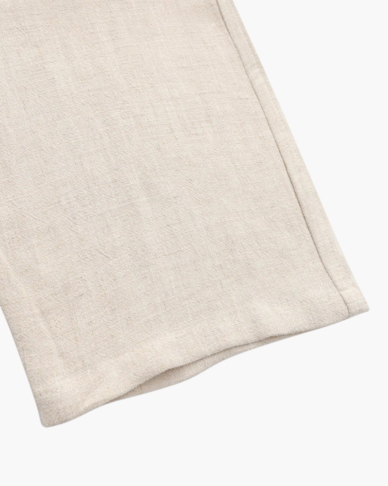 Men's Slim Linen-Look Trousers with Drawstring Waist