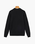 Men's Slim Ribbed Mock Neck Sweater with Long Sleeves