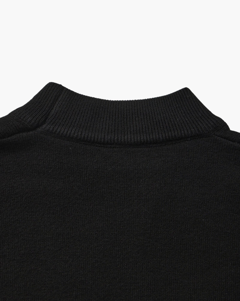 Men's Slim Ribbed Mock Neck Sweater with Long Sleeves