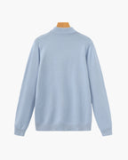 Men's Slim Ribbed Mock Neck Sweater with Long Sleeves