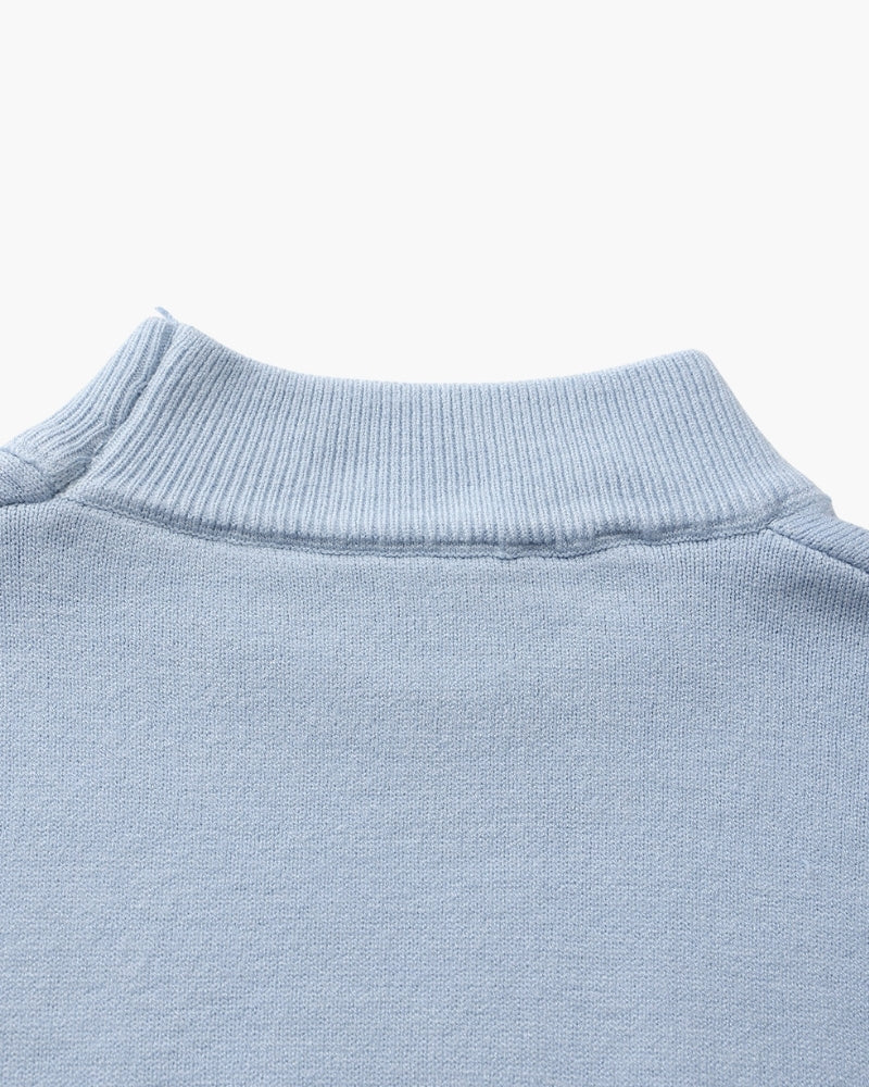 Men's Slim Ribbed Mock Neck Sweater with Long Sleeves