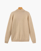 Men's Slim Ribbed Mock Neck Sweater with Long Sleeves