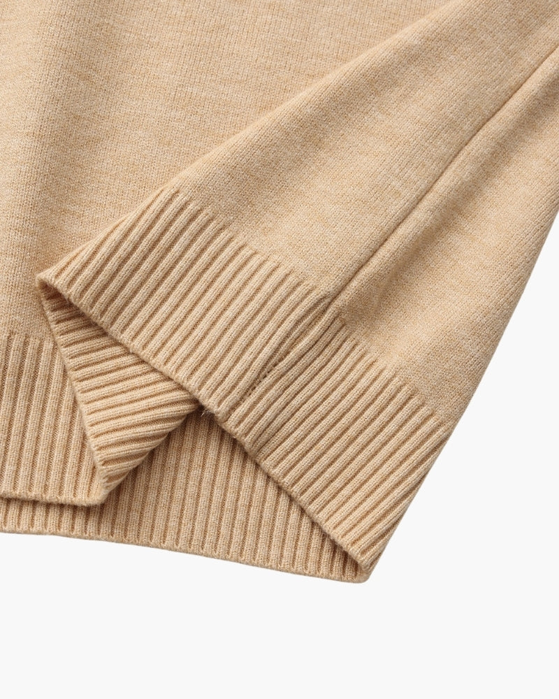 Men's Slim Ribbed Mock Neck Sweater with Long Sleeves
