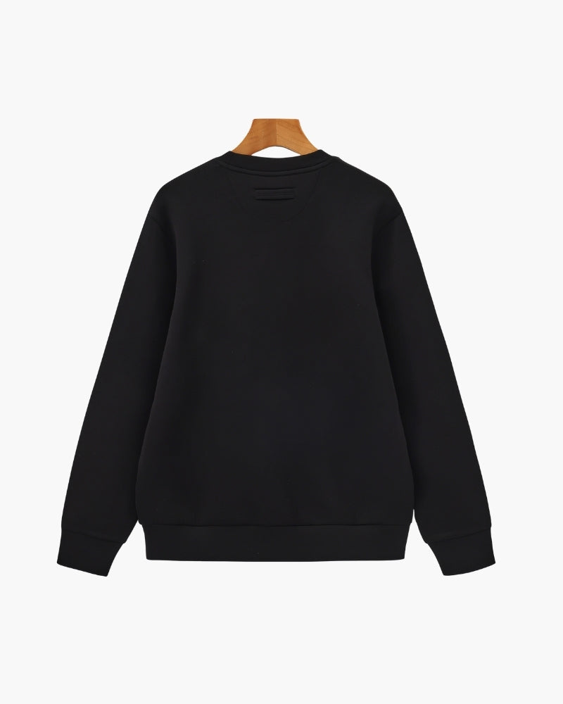 Men's Smooth Crew Neck Sweatshirt with Ribbed Trims