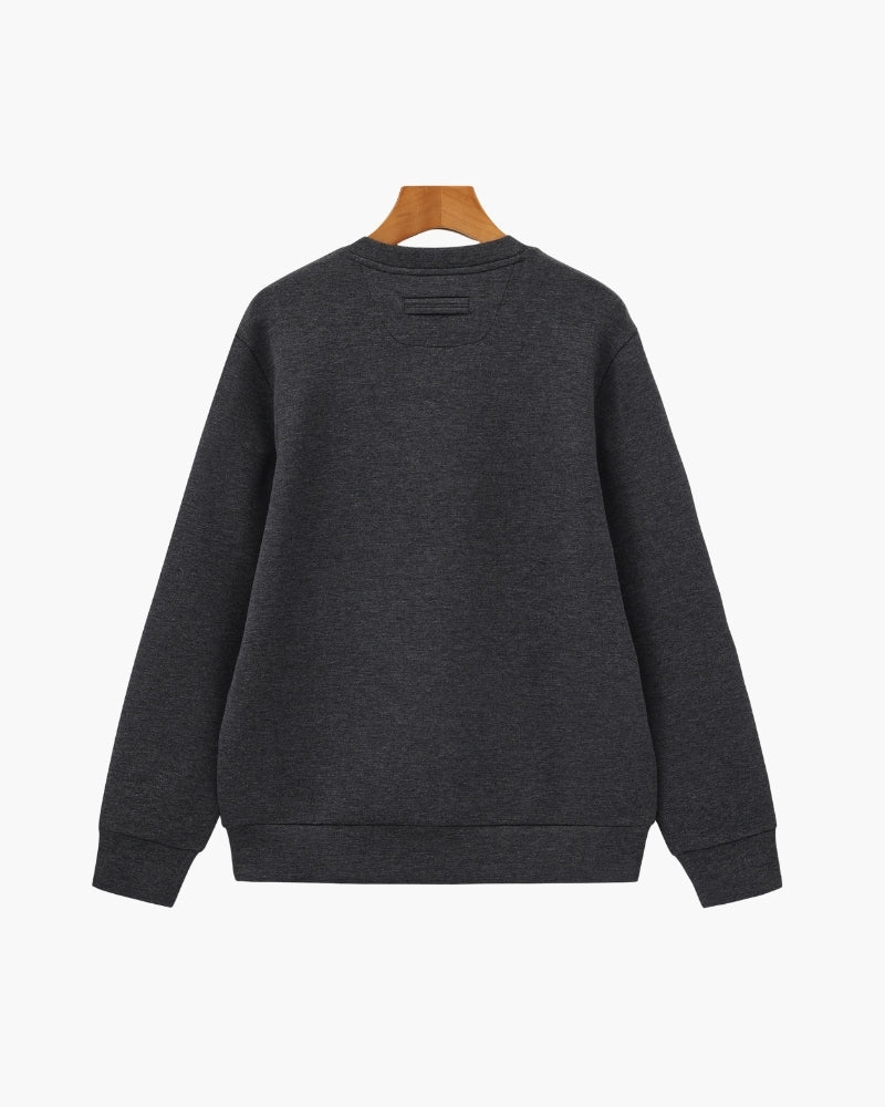 Men's Smooth Crew Neck Sweatshirt with Ribbed Trims