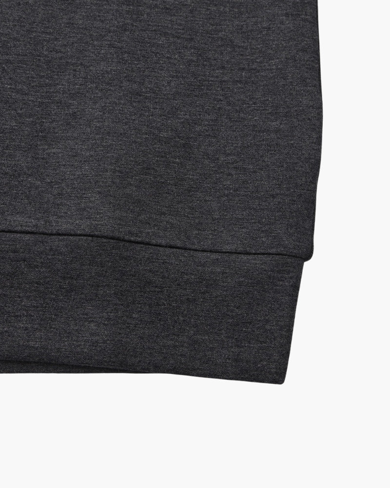 Men's Smooth Crew Neck Sweatshirt with Ribbed Trims