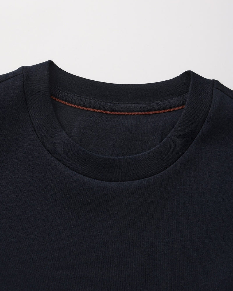 Men's Smooth Crew Neck Sweatshirt with Ribbed Trims