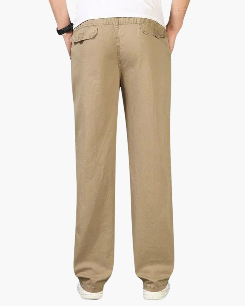 Men's Straight Leg Drawstring Trousers with Side Pockets