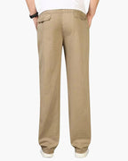 Men's Straight Leg Drawstring Trousers with Side Pockets
