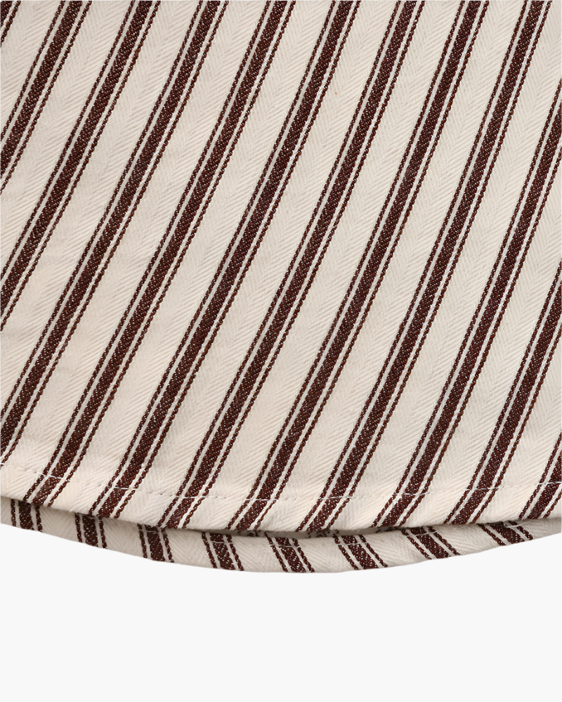 Men's Striped Camp Collar Shirt with Relaxed Fit