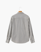 Men's Striped Camp Collar Shirt with Relaxed Fit