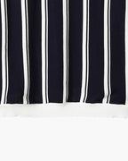 Men's Striped Knit Half-Zip Polo with Contrast Collar