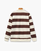 Men's Striped Rugby Polo Shirt with Long Sleeves