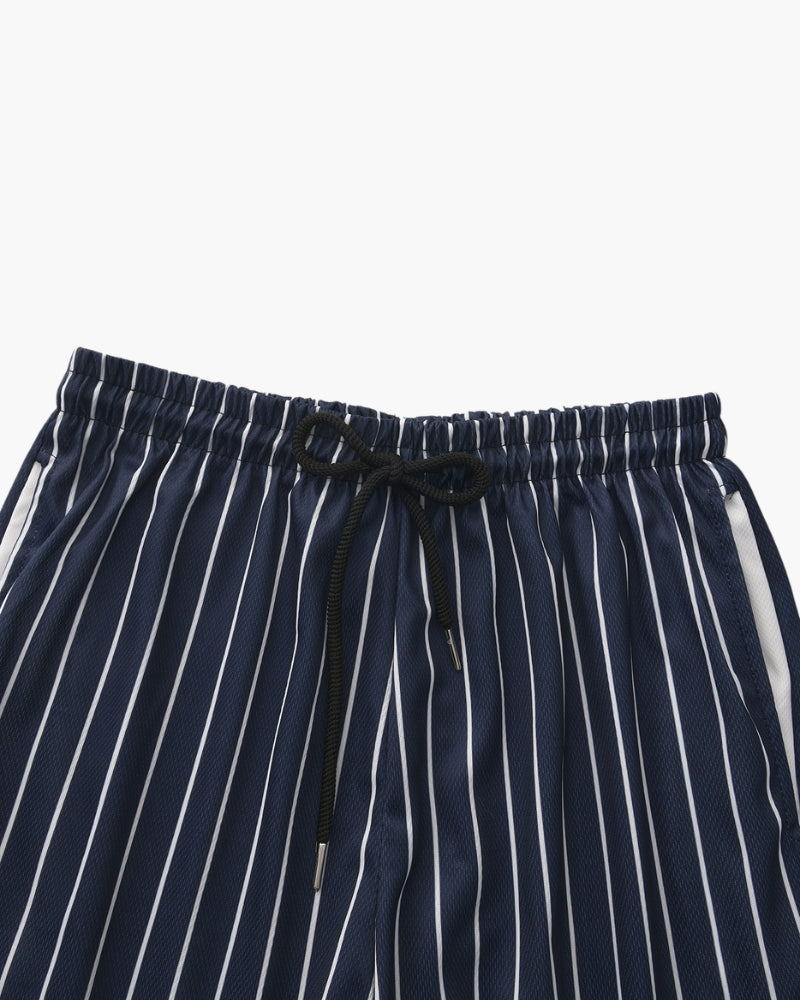 Men's Striped Swim Briefs with Drawstring Waistband