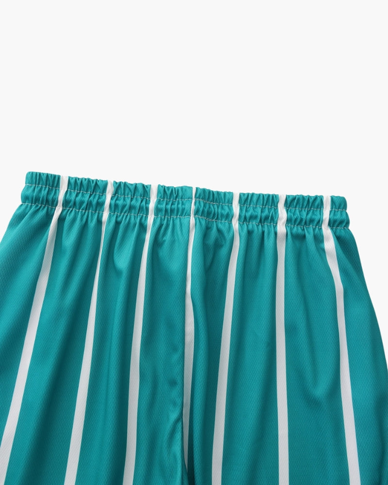 Men's Striped Swim Briefs with Drawstring Waistband