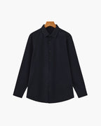 Men's Tailored Stretch Dress Shirt with Spread Collar - Black