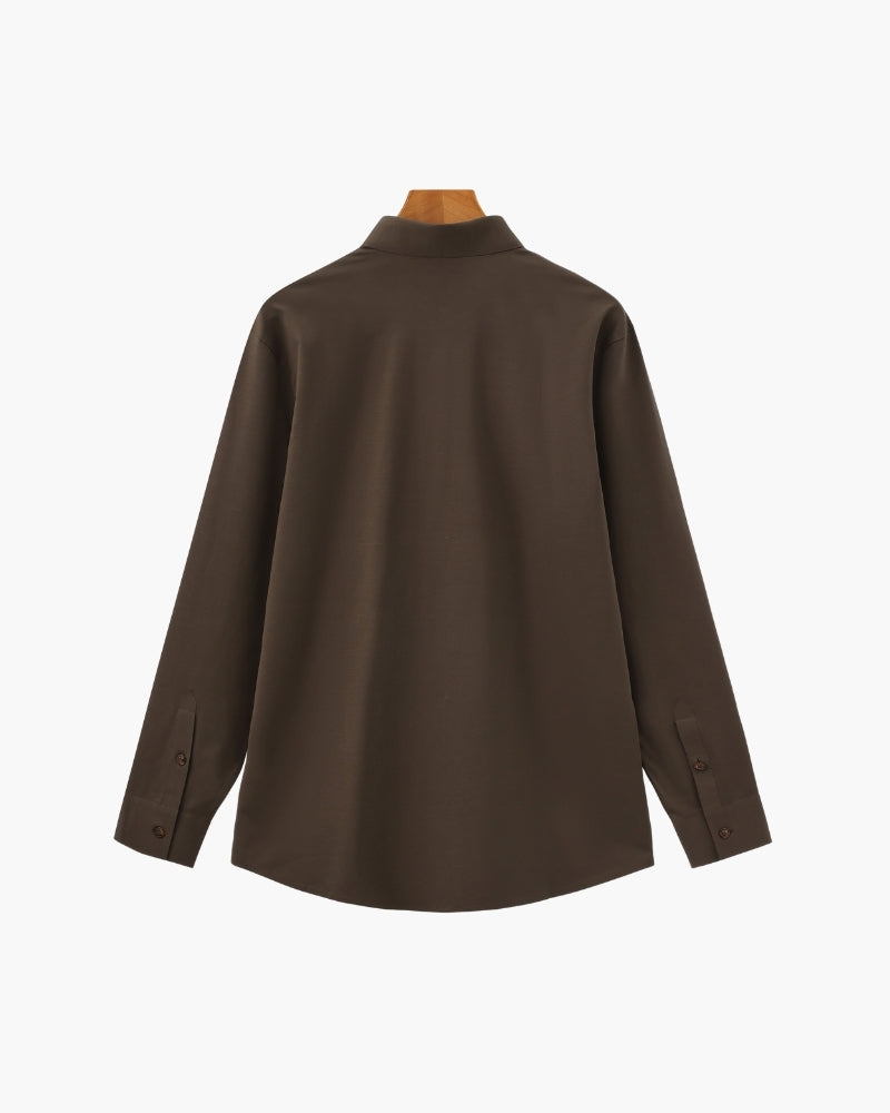 Men's Tailored Stretch Dress Shirt with Spread Collar