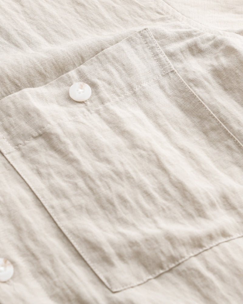 Men's Textured Overshirt with Two Chest Pockets and Button Front
