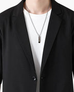 Men's Two-Piece Set with Short Sleeve Blazer and Trousers