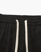 Men's Velvet Corduroy Drawstring Trousers with Straight Leg