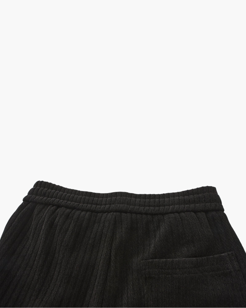 Men's Velvet Corduroy Drawstring Trousers with Straight Leg