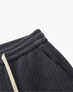 Men's Velvet Corduroy Drawstring Trousers with Straight Leg
