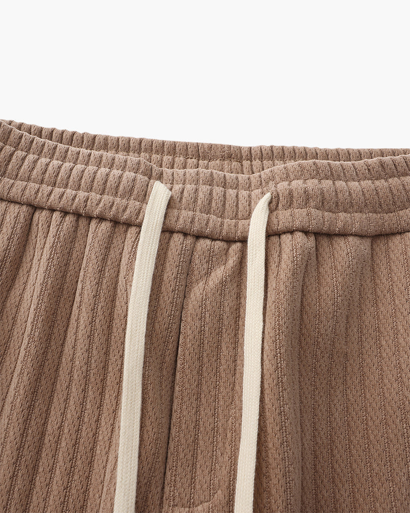 Men's Velvet Corduroy Drawstring Trousers with Straight Leg