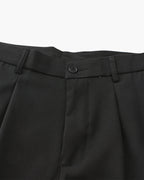 Men's Wide Leg Pleated Trousers with Elasticated Back