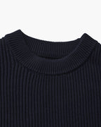 Men's Wide Rib Crew Neck Sweater with Relaxed Fit