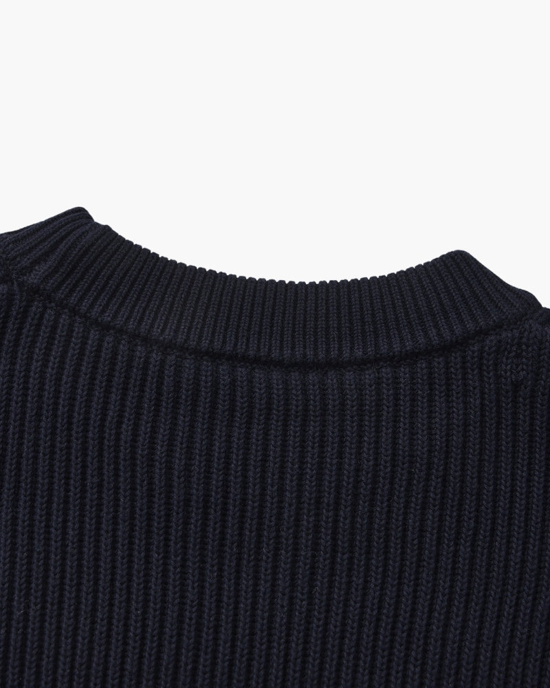 Men's Wide Rib Crew Neck Sweater with Relaxed Fit