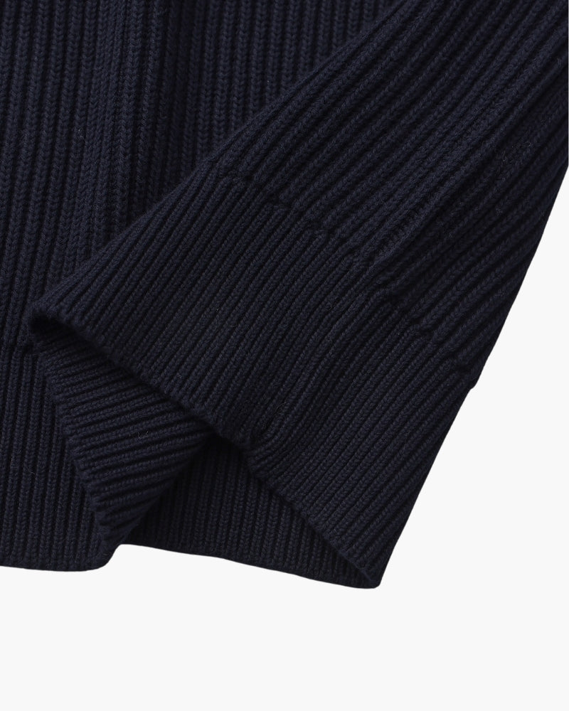 Men's Wide Rib Crew Neck Sweater with Relaxed Fit