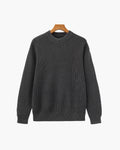 Men's Wide Rib Crew Neck Sweater with Relaxed Fit - Gray