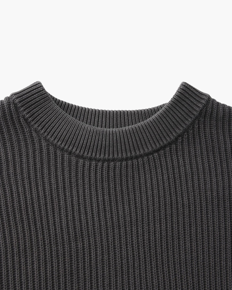 Men's Wide Rib Crew Neck Sweater with Relaxed Fit