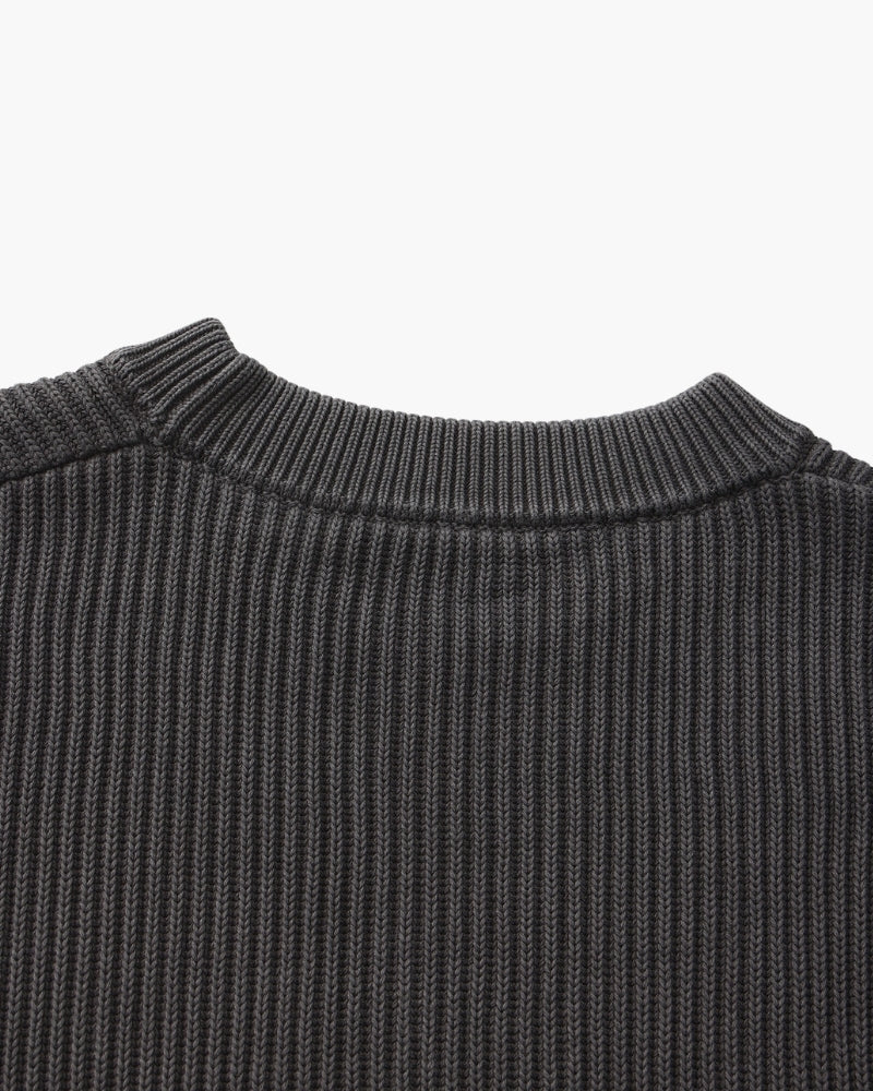 Men's Wide Rib Crew Neck Sweater with Relaxed Fit