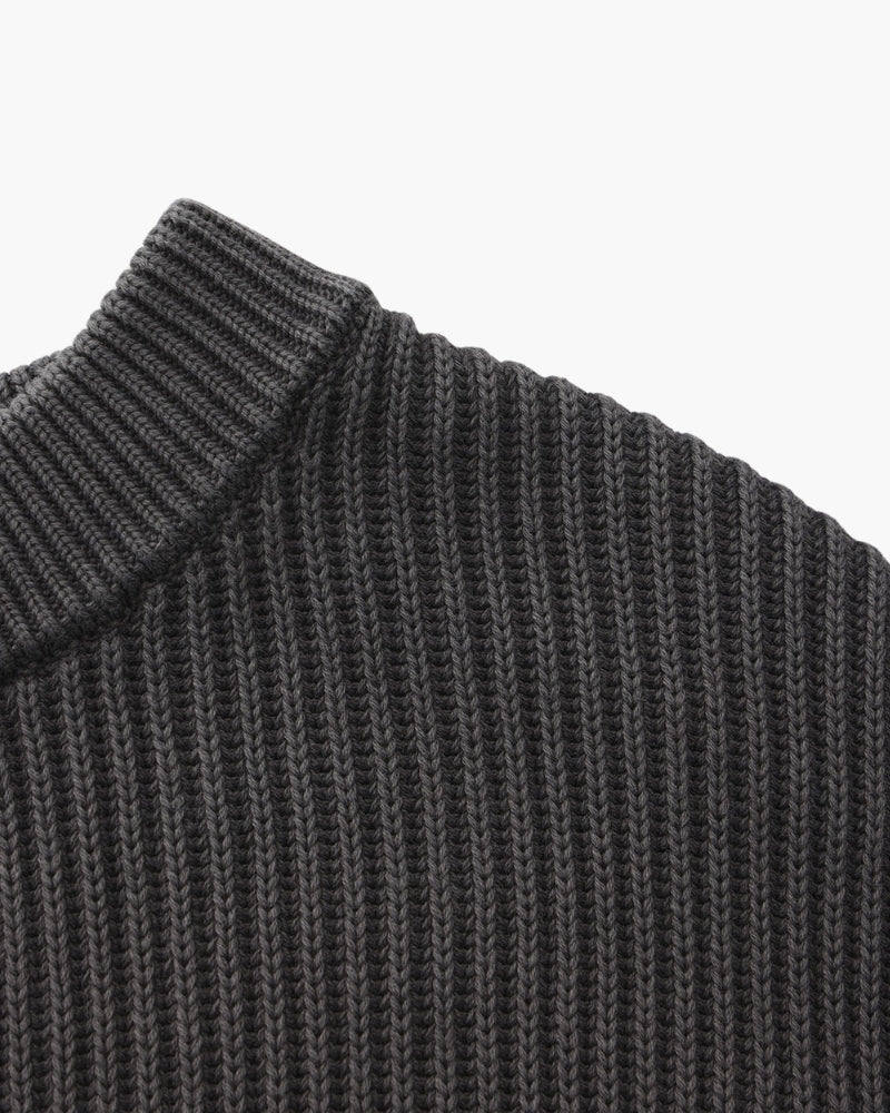 Men's Wide Rib Crew Neck Sweater with Relaxed Fit