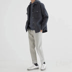 Men's Wool-Look Overshirt Jacket with Chest Pockets