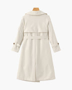 Women's Belted Trench Coat with Storm Flaps and Cuff Tabs