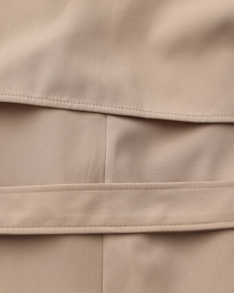 Women's Belted Trench Coat with Storm Flaps and Cuff Tabs