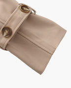 Women's Belted Trench Coat with Storm Flaps and Cuff Tabs