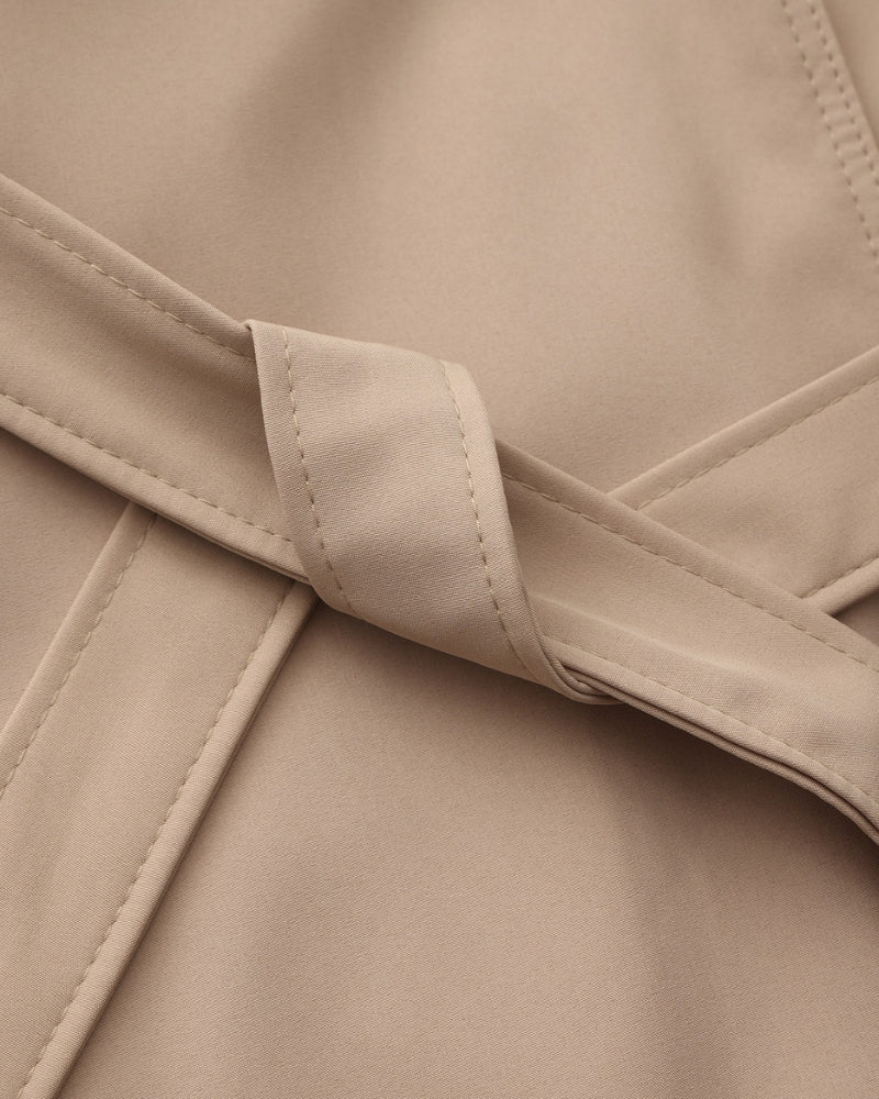Women's Belted Trench Coat with Storm Flaps and Cuff Tabs