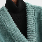 Women's Chunky Open Front Cardigan with Patch Pockets