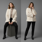 Women's Chunky Open Front Cardigan with Patch Pockets