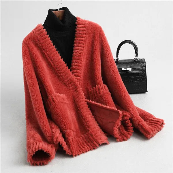 Women's Chunky Open Front Cardigan with Patch Pockets