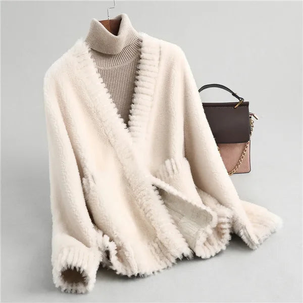 Women's Chunky Open Front Cardigan with Patch Pockets