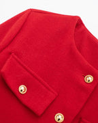Women's Cropped Collarless Blazer with Patch Pockets