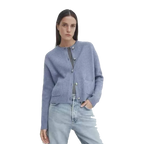 Women's Cropped Knit Cardigan with Gold-Tone Buttons