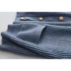 Women's Cropped Knit Cardigan with Gold-Tone Buttons