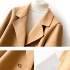 Women's Double-Breasted Pea Coat with Notched Lapels