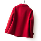Women's Double-Breasted Pea Coat with Notched Lapels