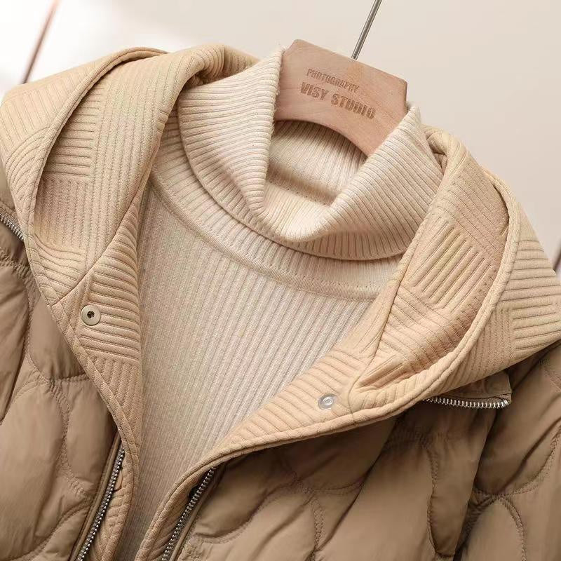 Women's Hooded Puffer Jacket with Cloud Quilting